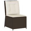 Afuera Living Contemporary Poly Rattan Reclining Patio Sofa in Brown