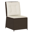Afuera Living Contemporary Poly Rattan Reclining Patio Sofa in Brown