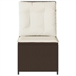 Afuera Living Contemporary Poly Rattan Reclining Patio Sofa in Brown