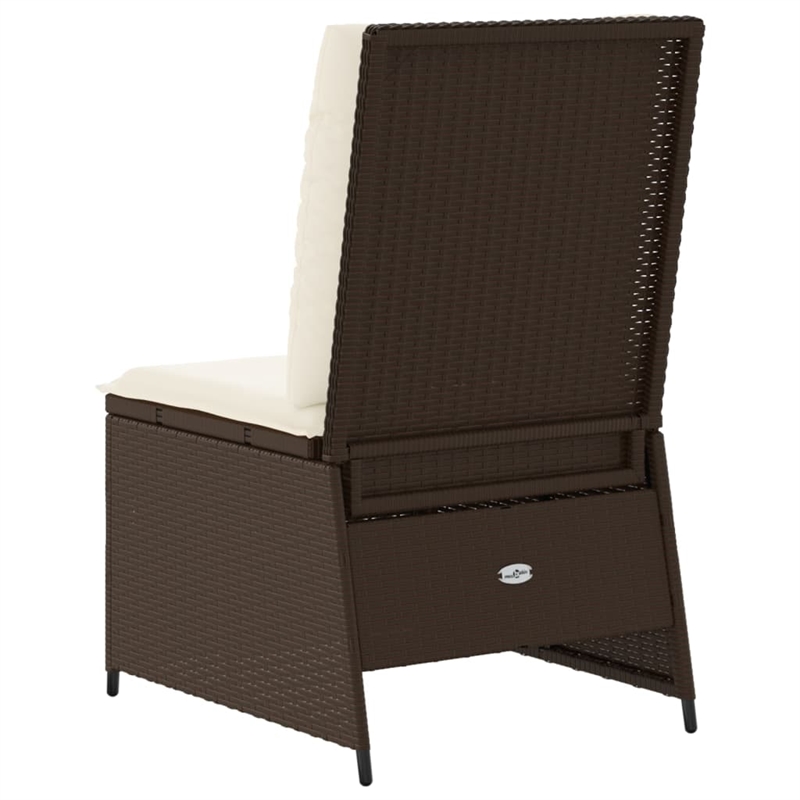 Afuera Living Contemporary Poly Rattan Reclining Patio Sofa in Brown