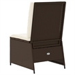 Afuera Living Contemporary Poly Rattan Reclining Patio Sofa in Brown