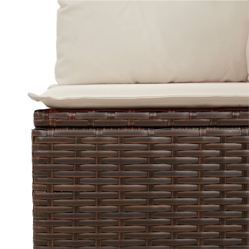 Afuera Living Contemporary Poly Rattan Reclining Patio Sofa in Brown