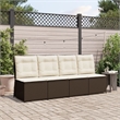 Afuera Living Contemporary Poly Rattan Reclining Patio Sofa in Brown