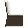 Afuera Living Contemporary Poly Rattan Reclining Patio Sofa in Brown