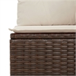 Afuera Living Contemporary Poly Rattan Reclining Patio Sofa in Brown