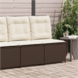 Afuera Living Contemporary Poly Rattan Reclining Patio Sofa in Brown