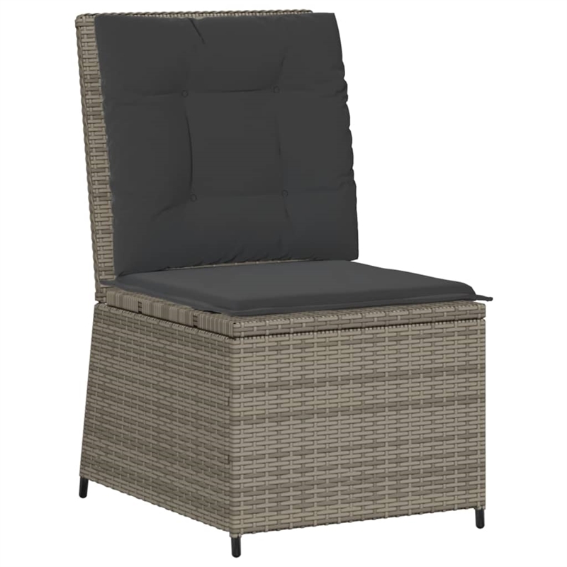 Afuera Living Compact Rattan Reclining Garden Sofa With Removable Covers in Gray