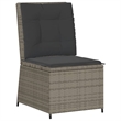 Afuera Living Compact Rattan Reclining Garden Sofa With Removable Covers in Gray
