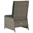 Afuera Living Compact Rattan Reclining Garden Sofa With Removable Covers in Gray