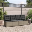 Afuera Living Compact Rattan Reclining Garden Sofa With Removable Covers in Gray