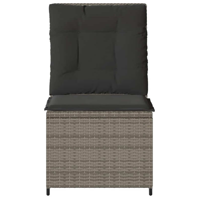 Afuera Living Compact Rattan Reclining Garden Sofa With Removable Covers in Gray