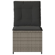 Afuera Living Compact Rattan Reclining Garden Sofa With Removable Covers in Gray