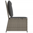 Afuera Living Compact Rattan Reclining Garden Sofa With Removable Covers in Gray