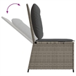 Afuera Living Compact Rattan Reclining Garden Sofa With Removable Covers in Gray