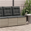 Afuera Living Compact Rattan Reclining Garden Sofa With Removable Covers in Gray
