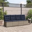 Afuera Living Single PE Rattan Reclining Garden Sofa in Gray
