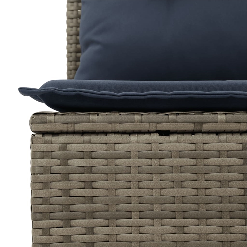 Afuera Living Single PE Rattan Reclining Garden Sofa in Gray