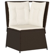 Afuera Living Single PE Rattan Patio Sofa With Adjustable Feet in Brown