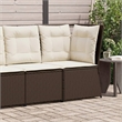 Afuera Living Single PE Rattan Patio Sofa With Adjustable Feet in Brown