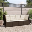 Afuera Living Single PE Rattan Patio Sofa With Adjustable Feet in Brown