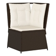 Afuera Living Single PE Rattan Patio Sofa With Adjustable Feet in Brown