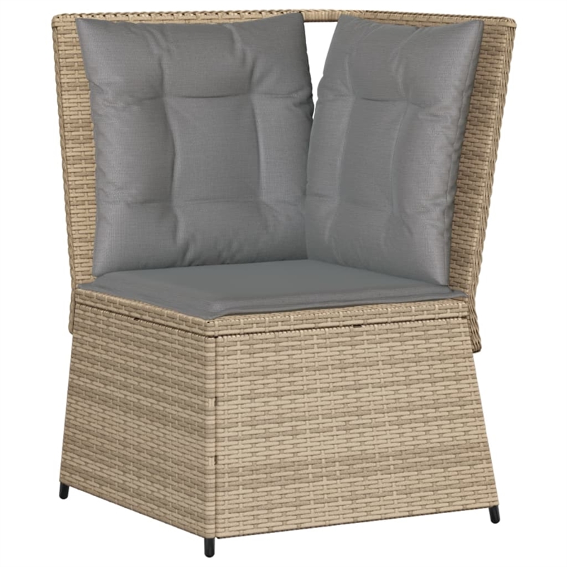 Afuera Living Rattan & Steel & Polyester Fabric Patio Sofa in Beige