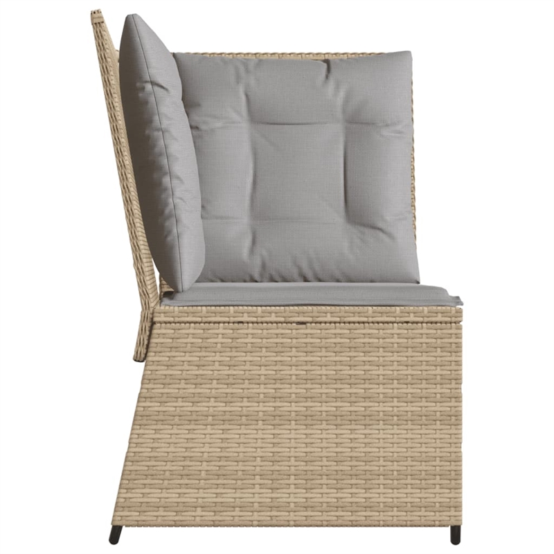 Afuera Living Rattan & Steel & Polyester Fabric Patio Sofa in Beige
