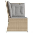 Afuera Living Rattan & Steel & Polyester Fabric Patio Sofa in Beige