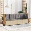 Afuera Living Rattan & Steel & Polyester Fabric Patio Sofa in Beige