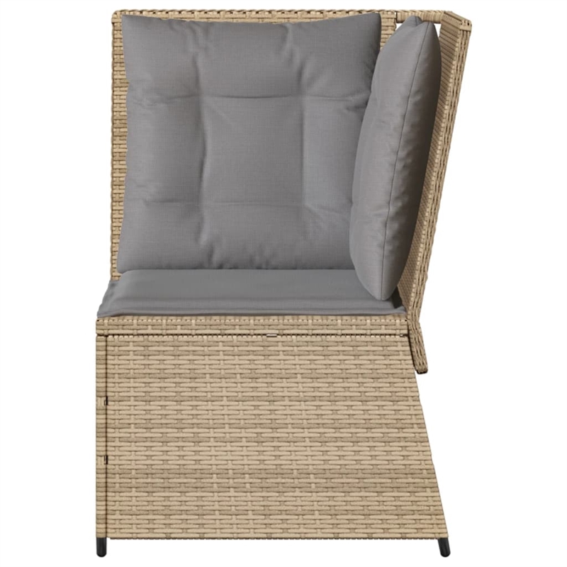 Afuera Living Rattan & Steel & Polyester Fabric Patio Sofa in Beige