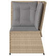 Afuera Living Rattan & Steel & Polyester Fabric Patio Sofa in Beige