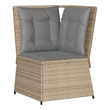 Afuera Living Rattan & Steel & Polyester Fabric Patio Sofa in Beige