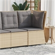 Afuera Living Rattan & Steel & Polyester Fabric Patio Sofa in Beige