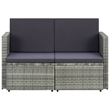 Afuera Living Gray PE Rattan & Powder-Coated Steel Sofa With Dark Gray Cushions