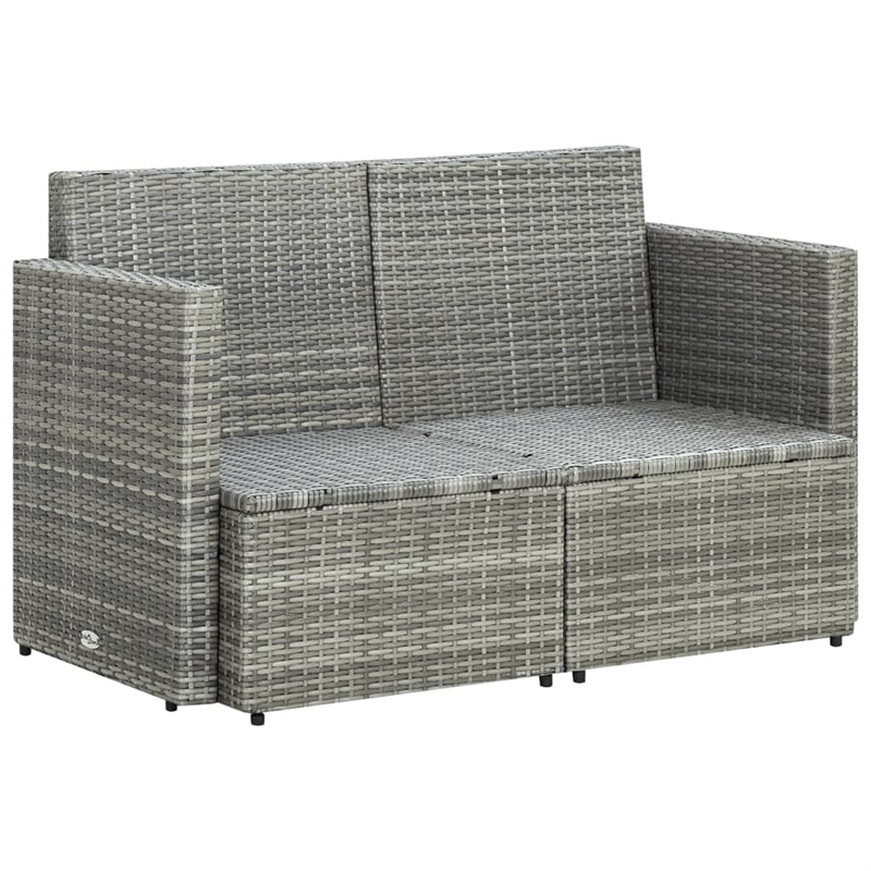 Afuera Living Gray PE Rattan & Powder-Coated Steel Sofa With Dark Gray Cushions