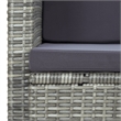 Afuera Living Gray PE Rattan & Powder-Coated Steel Sofa With Dark Gray Cushions