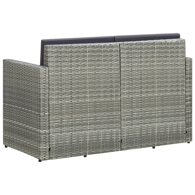 Afuera Living Gray PE Rattan & Powder-Coated Steel Sofa With Dark Gray Cushions