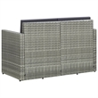 Afuera Living Gray PE Rattan & Powder-Coated Steel Sofa With Dark Gray Cushions
