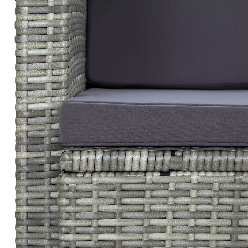 Afuera Living Gray PE Rattan & Powder-Coated Steel Sofa With Dark Gray Cushions