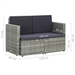 Afuera Living Gray PE Rattan & Powder-Coated Steel Sofa With Dark Gray Cushions