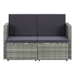 Afuera Living Gray PE Rattan & Powder-Coated Steel Sofa With Dark Gray Cushions