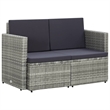 Afuera Living Gray PE Rattan & Powder-Coated Steel Sofa With Dark Gray Cushions