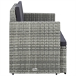 Afuera Living Gray PE Rattan & Powder-Coated Steel Sofa With Dark Gray Cushions