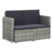 Afuera Living Gray PE Rattan & Powder-Coated Steel Sofa With Dark Gray Cushions