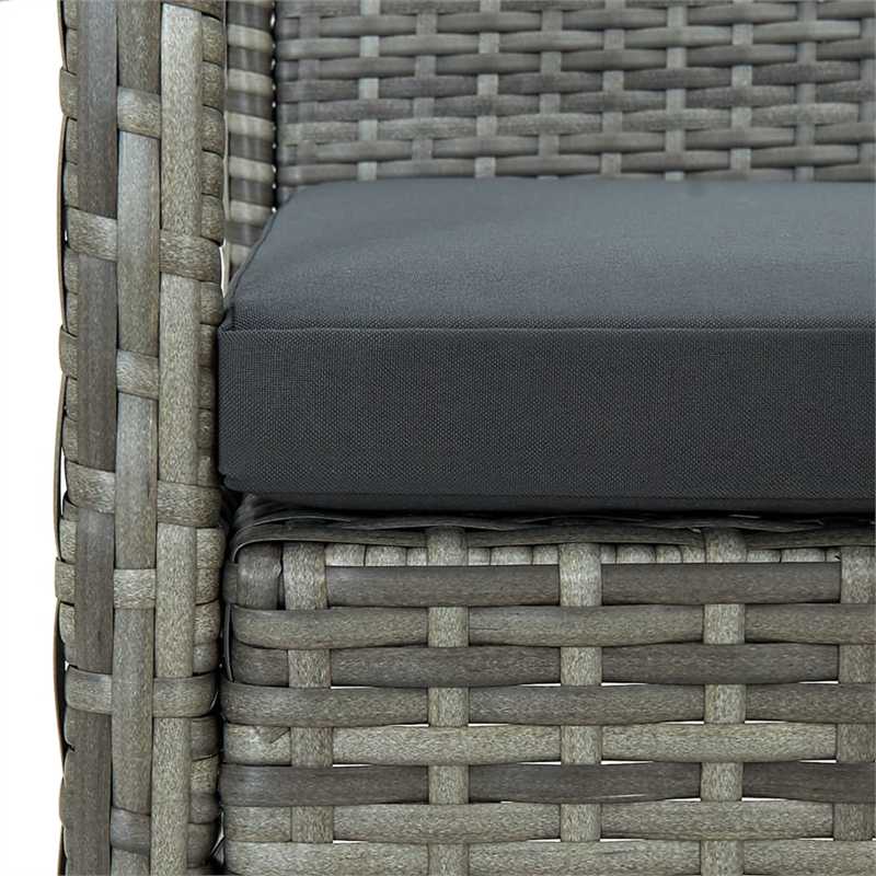 Afuera Living Contemporary Rattan 3-Seater Patio Sofa in Gray