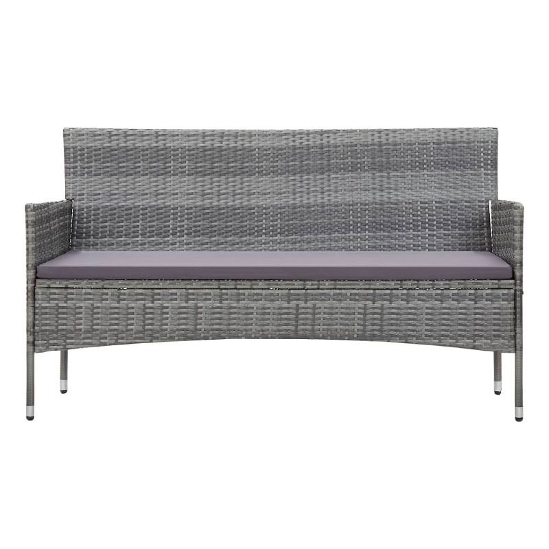 Afuera Living 3-Seater PE Rattan And Steel And Polyester Fabric Sofa in Gray