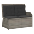 Afuera Living 2-Seater PE Rattan Reclining Garden Bench in Gray