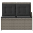 Afuera Living 2-Seater PE Rattan Reclining Garden Bench in Gray