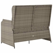 Afuera Living 2-Seater PE Rattan Reclining Garden Bench in Gray