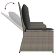 Afuera Living 2-Seater PE Rattan Reclining Garden Bench in Gray